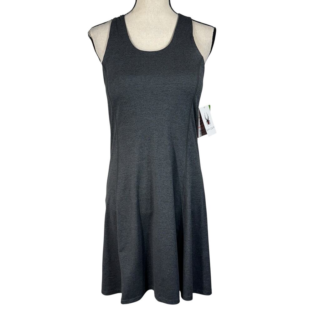 Spyder Medium A-Line Dress Sleeveless Racerback Stretch Wicking Padded Shelf Bra